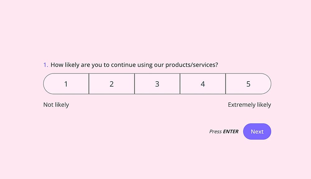 An example question for a company satisfaction survey