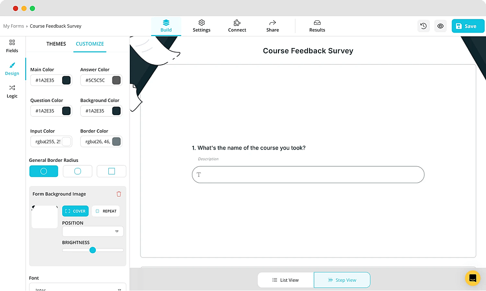 Customize your feedback form
