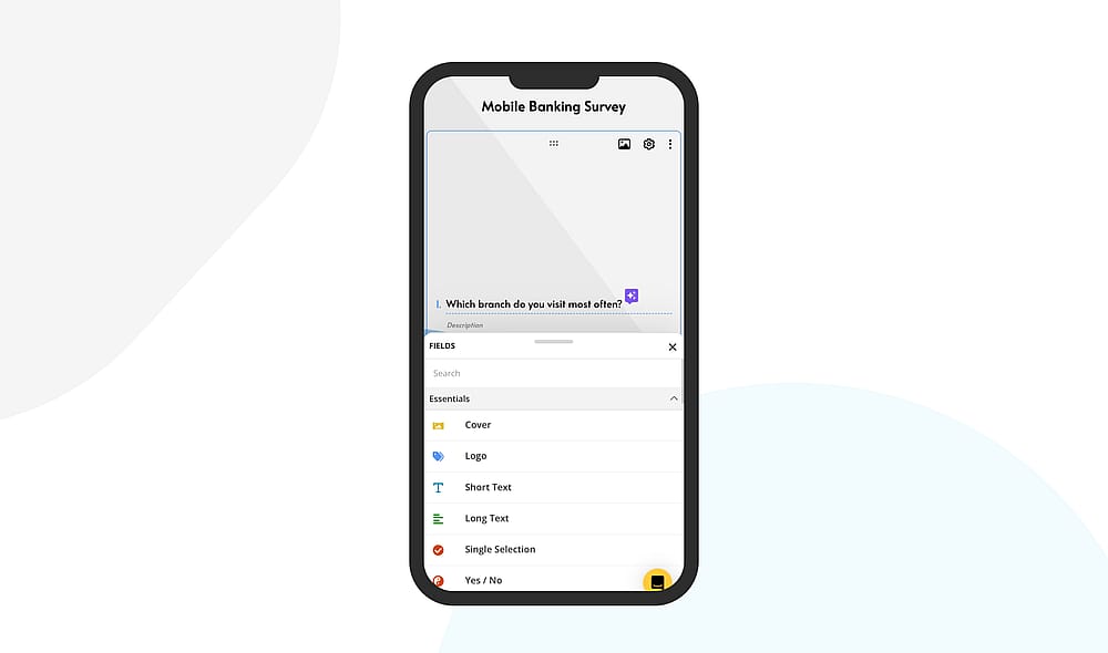 Add your survey questions