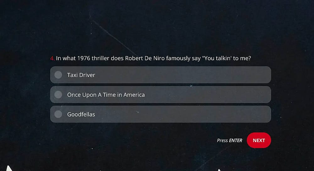 Bir film bilgi yarışması sorusu