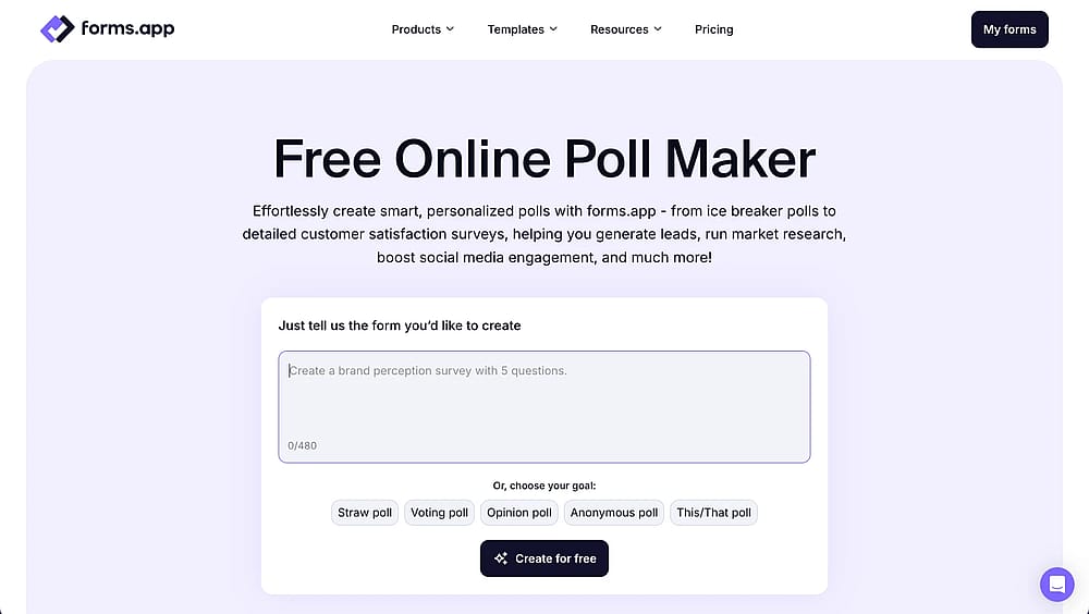forms.app’s poll maker