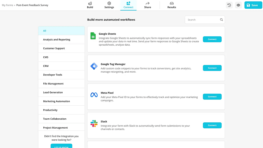 Integrate your form with other platforms