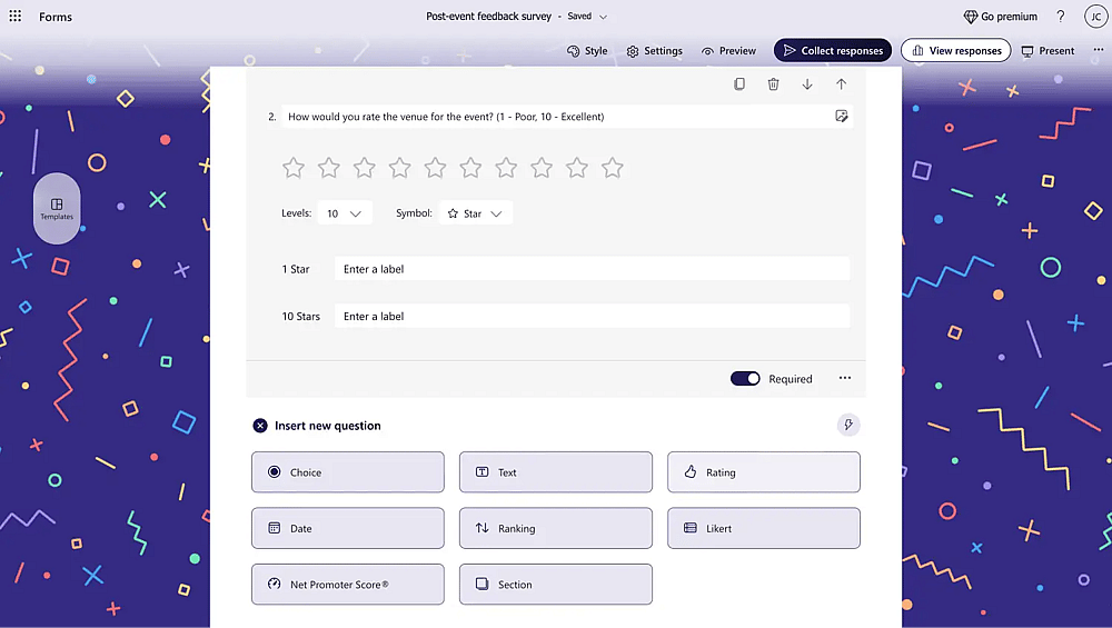 Customize the questions