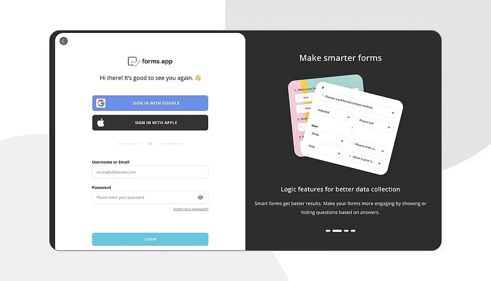Log into your account