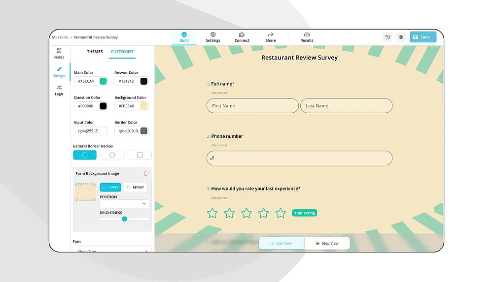 Customizing the design of your questionnaire