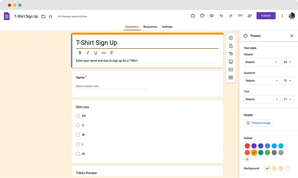 Change the form design
