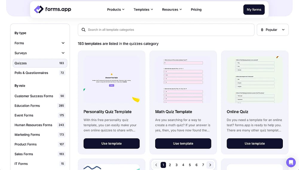 Choose a ready trivia template