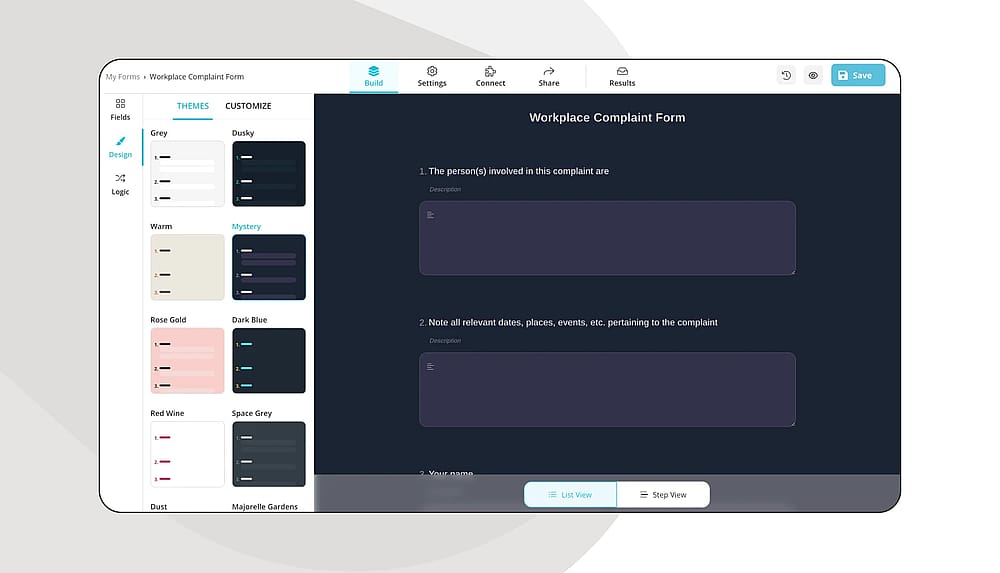 Change the design of your form
