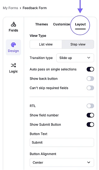 An image highlighting the RTL setting from the Layout area
