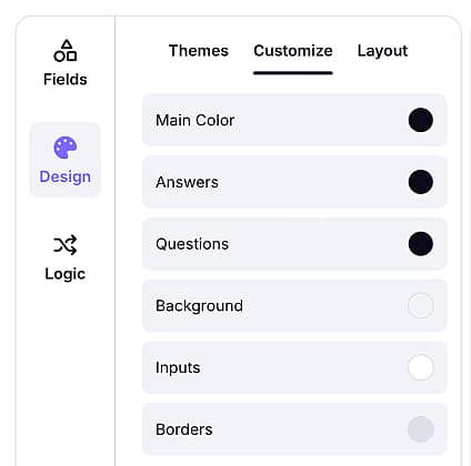 An image showing the color changing area from the “Customize” section