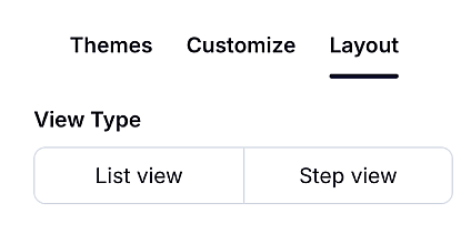An image showing the place from the “Design” tab and the “Layout” section where you can change your form’s view type