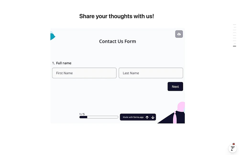 An image showing a successfully embedded form on your Notion page