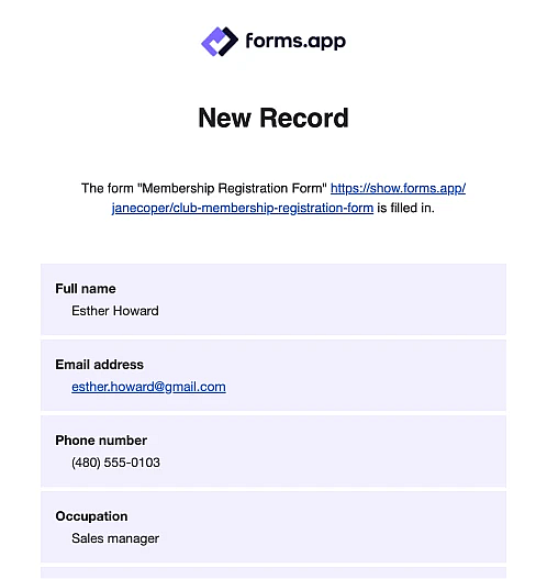An image showing a customized submitter notification message