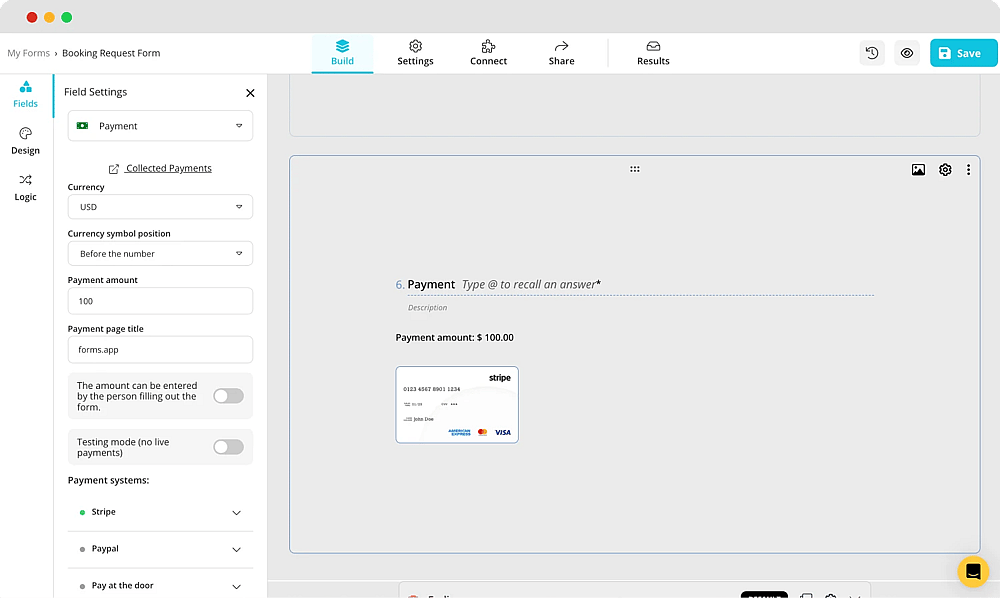 Ajouter un champ de paiement
