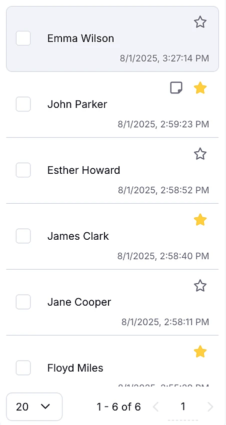 An image showing the option of starring the form responses needed by pressing the Star icon