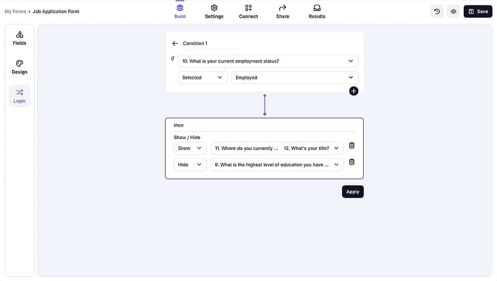 An image showing that you can add as many fields as needed to the rule you set by pressing the “Plus” button