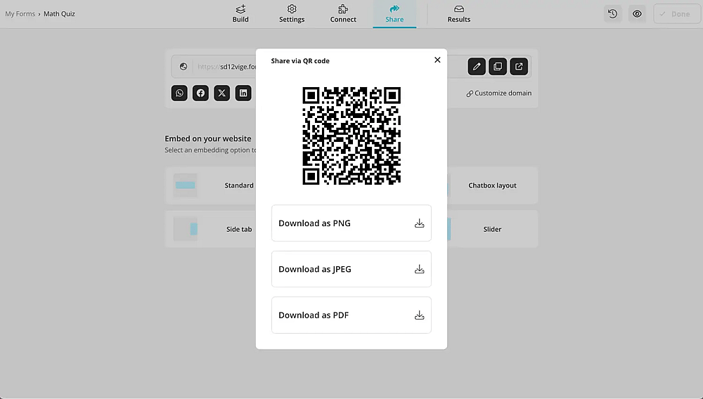 Download the QR if needed