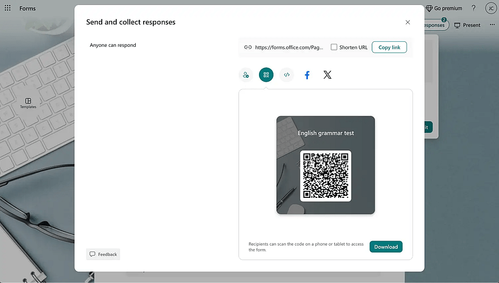 Download the QR if needed