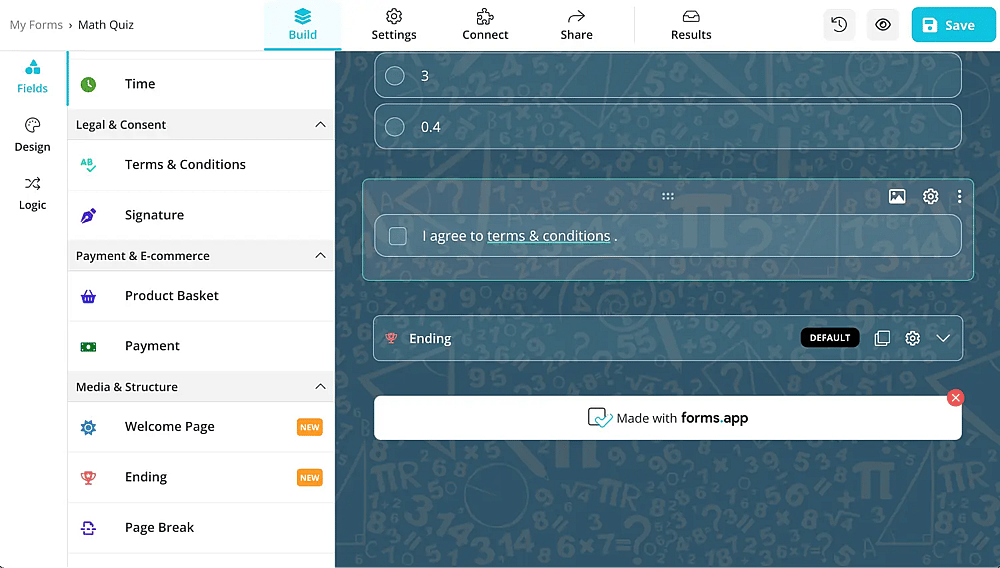 Add essential fields to your form
