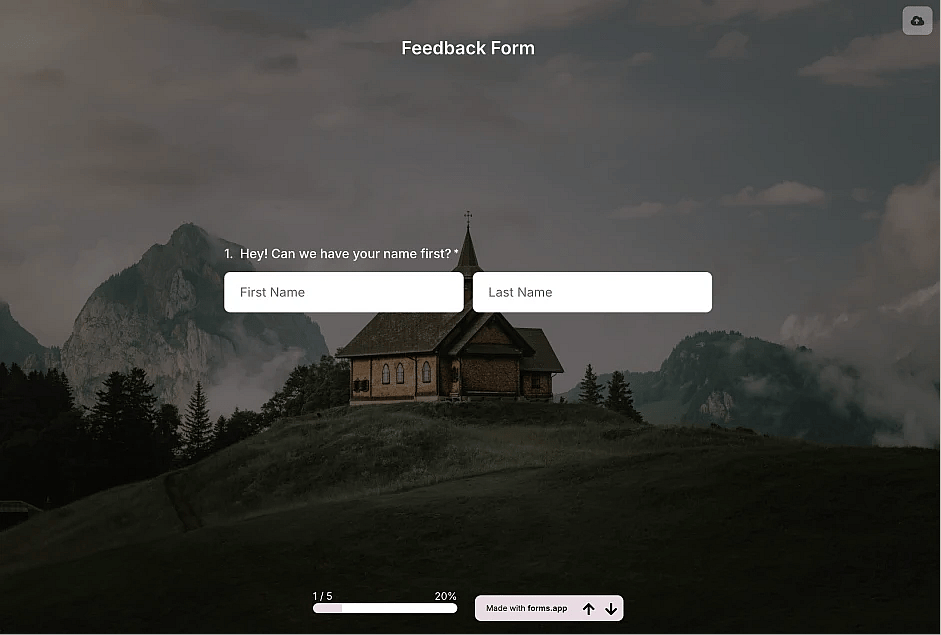An image showing an example of an uploaded background picture to your form