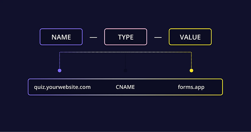 An image showing an example of how your ready DNS record must look