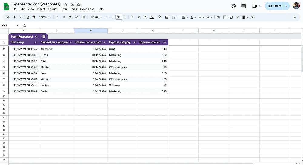 Überprüfen Sie die Antworten auf Google Sheets