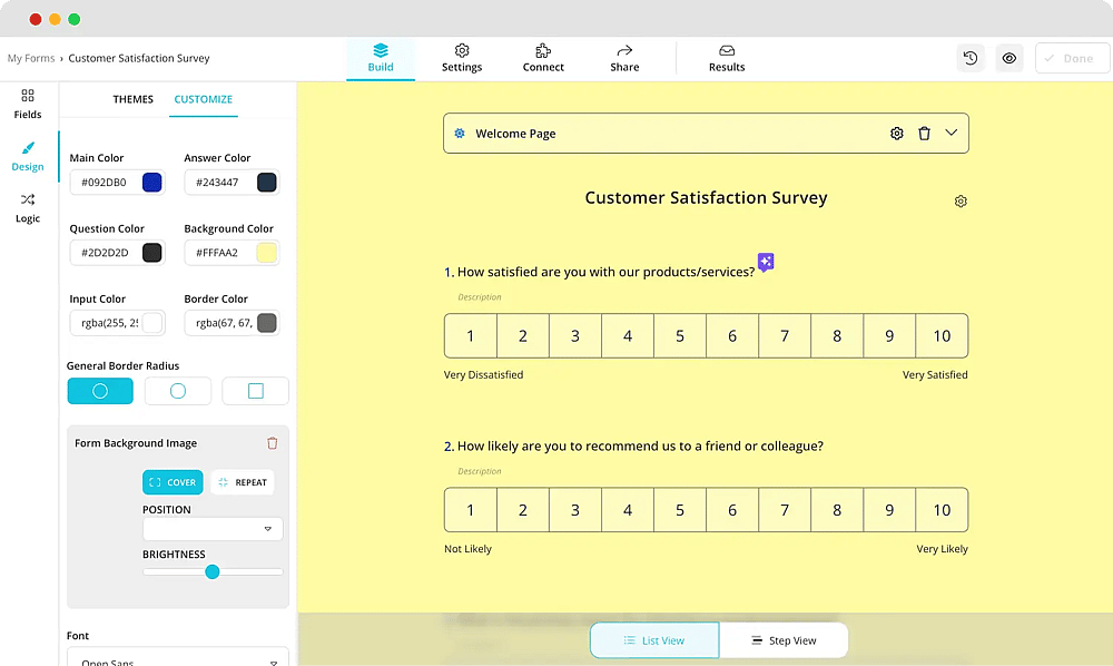 Design your survey