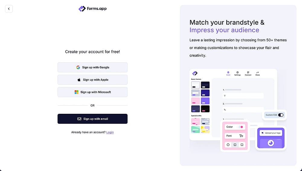 Log in to your account or create a new one