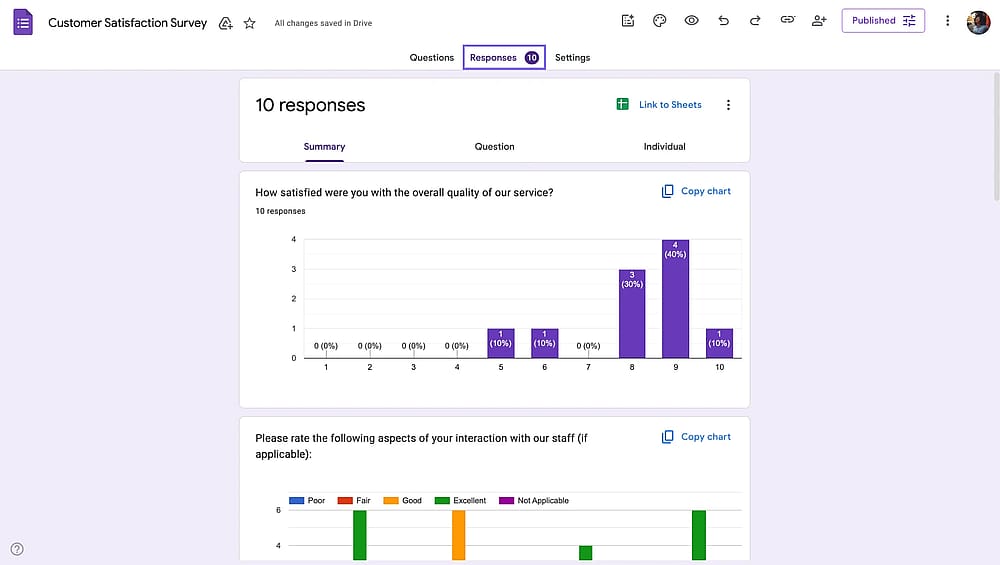 Adding labels to a linear scale question in a Google Form