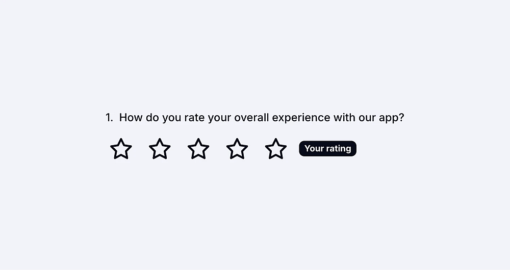 A star rating question example