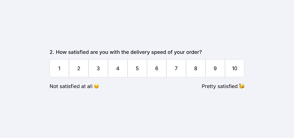 An opinion scale question example