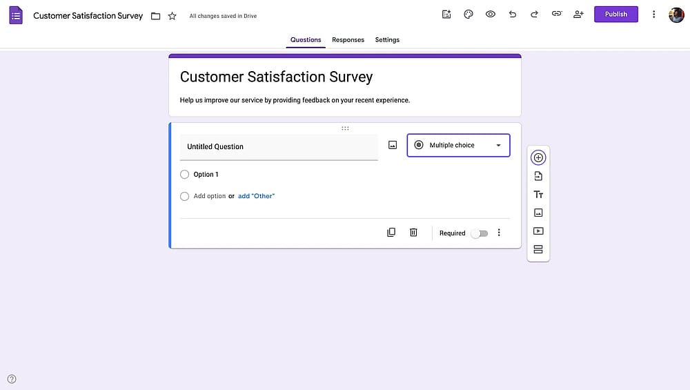 Adding a new question to a Google Form