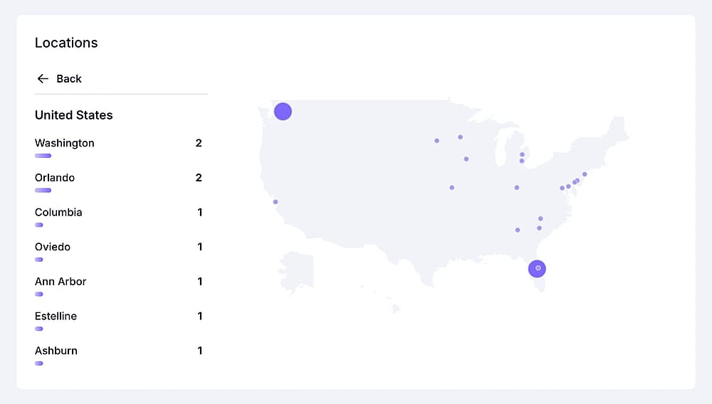 An image showing a zoomed-in map of respondents