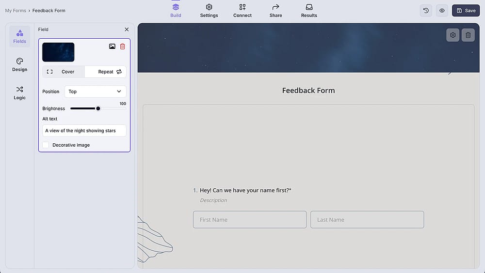 An image showing the settings you can edit to adjust your cover image