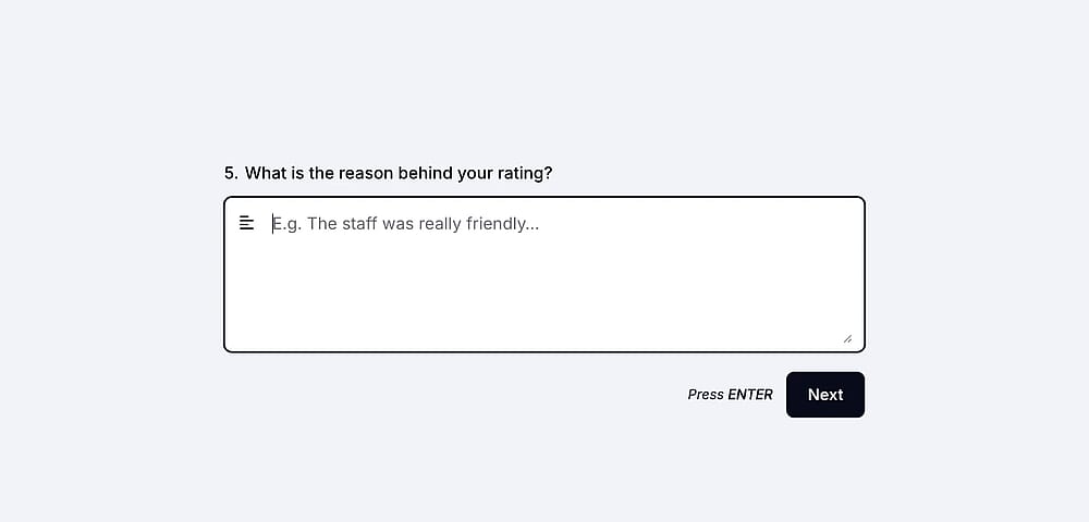 An image showing a filled example of the “Long Text” field