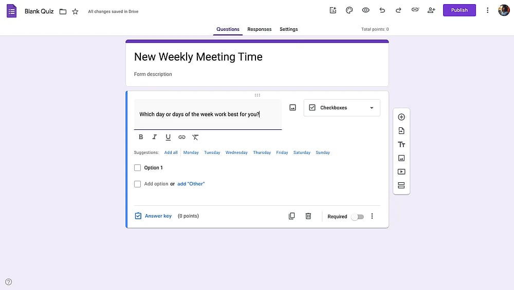 Adding poll questions