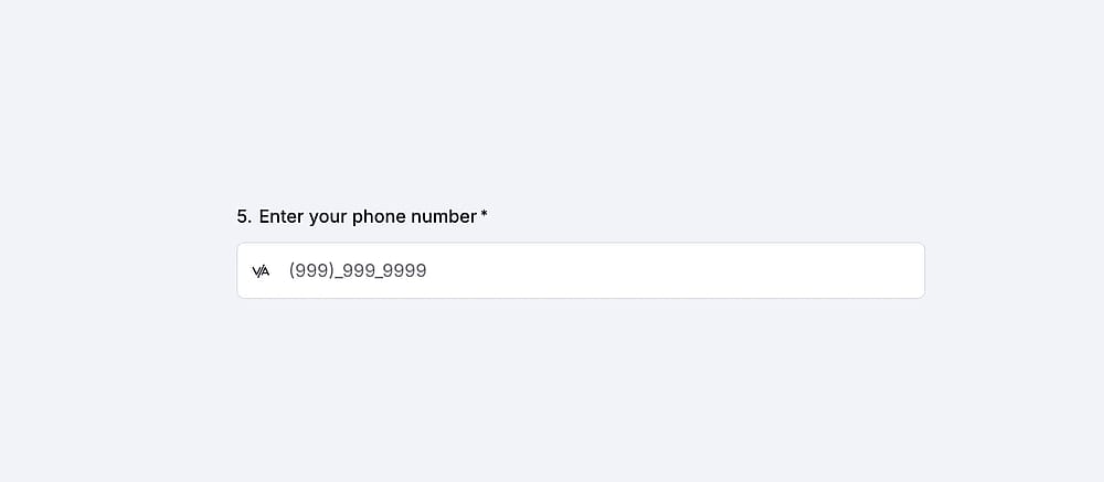 An image demonstrating how the "Masked Text" field can be used, particularly for phone number codes