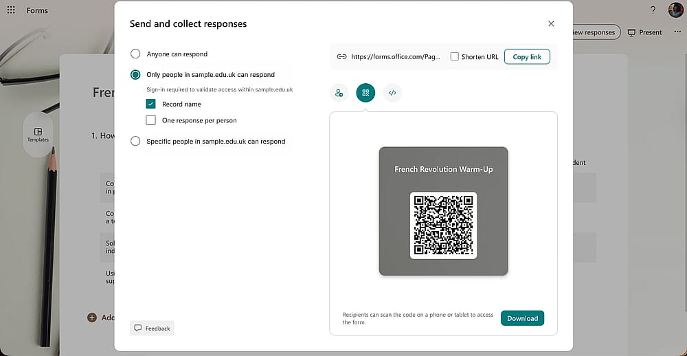 Teilen Sie Ihr Schnellformular mit einem QR-Code
