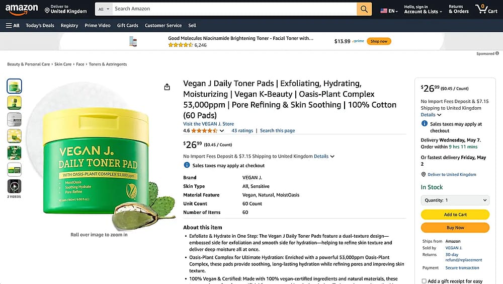 Amazon native marketing example (Source: Amazon)