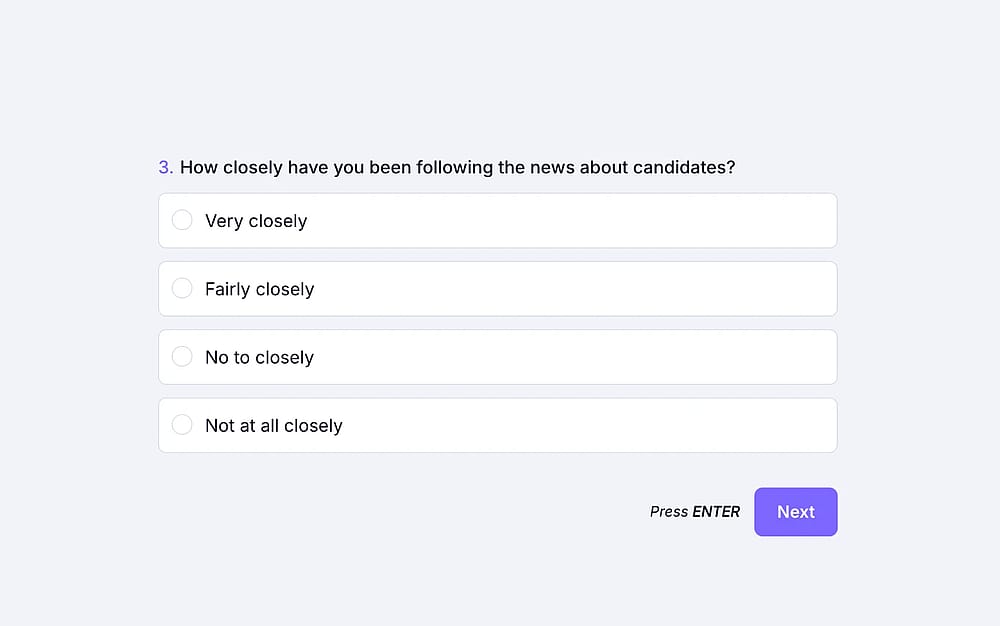 A poll question about elections