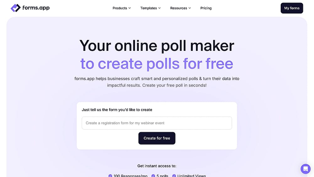 Create your poll with forms.app