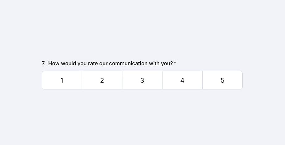 An image showing an example of the ready “Opinion scale” field