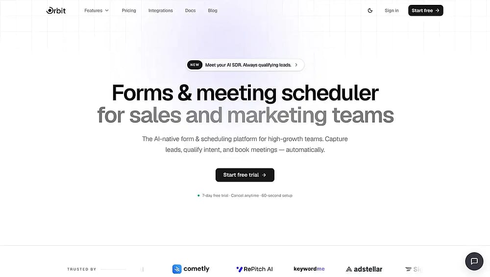 Homepage of&nbsp;OrbitForms
