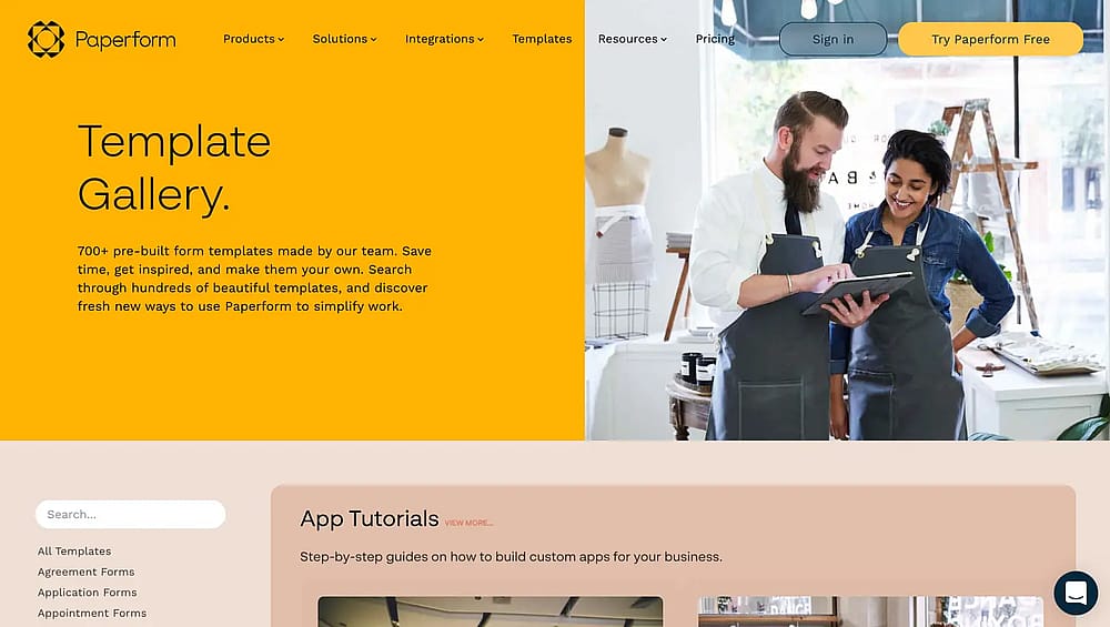 Templates of Paperform