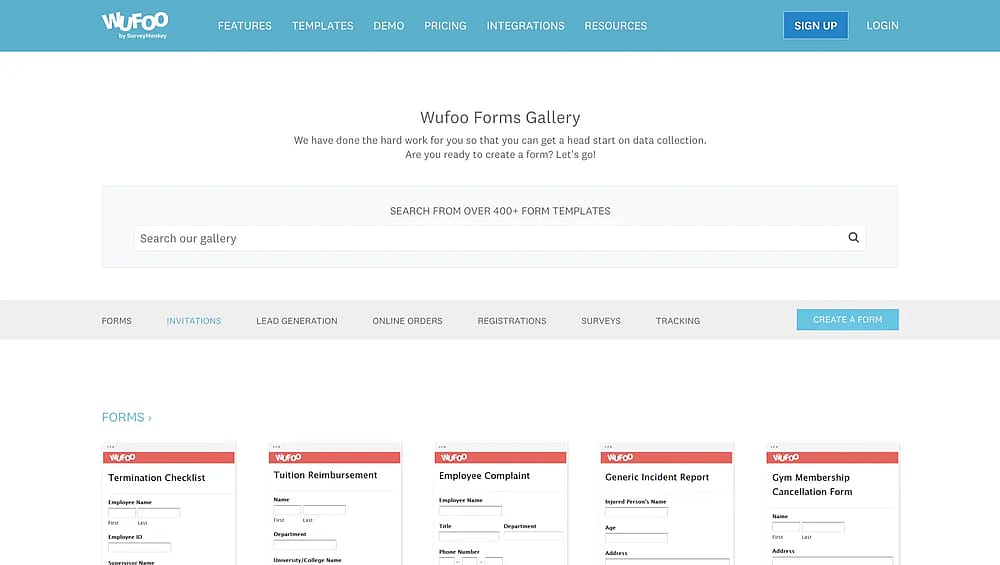Templates of Wufoo
