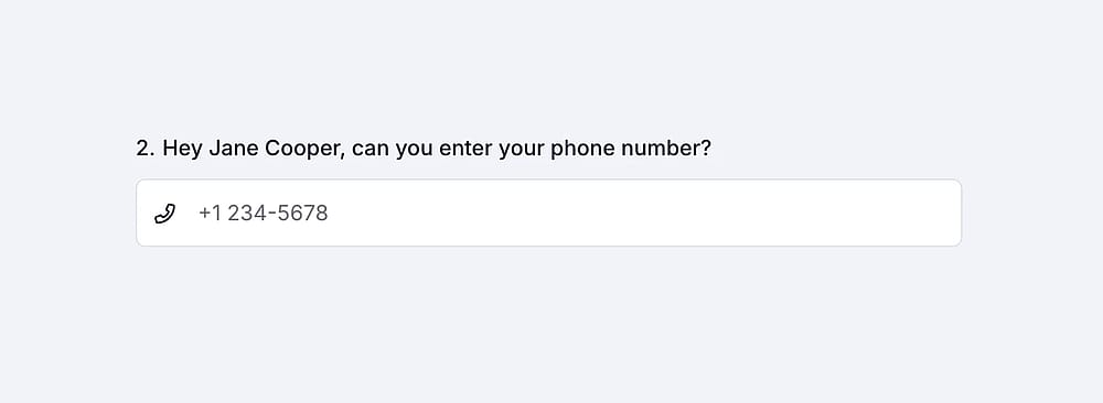 An image showing an example of the “Phone” field in the form