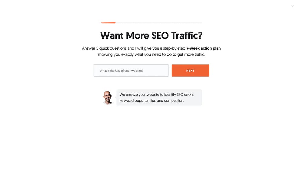 Neil Patel's pop-up example