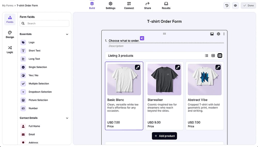 An image showing on where to click to open the settings for a specific product