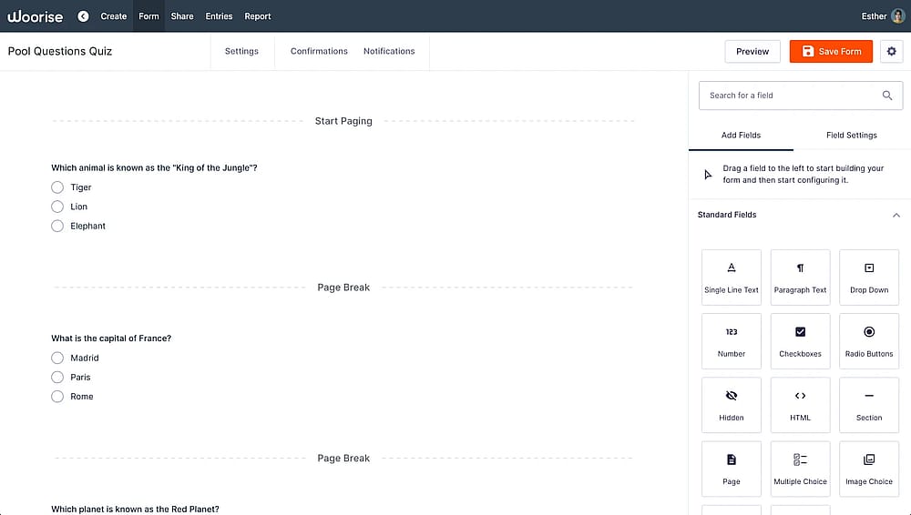 Homepage of Woorise