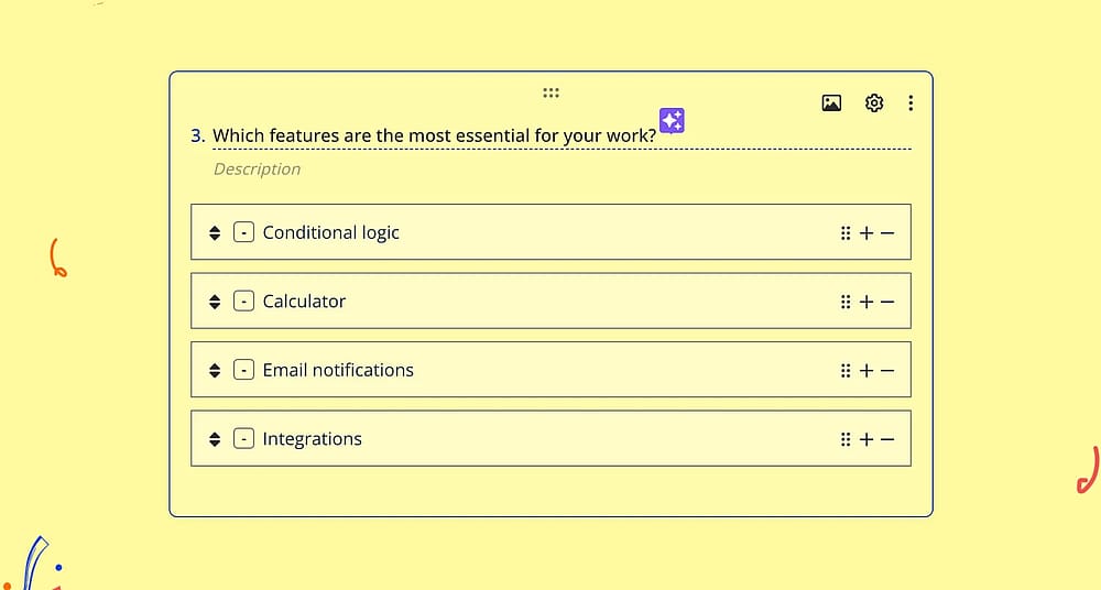 An image showing how you can add the title and options to your “Ranking field”